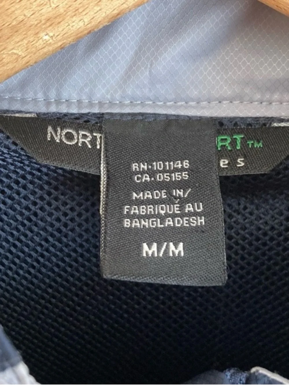 North End Sport Navy Windbreaker with Light Gray Accents, Size Medium, 1/2 zip